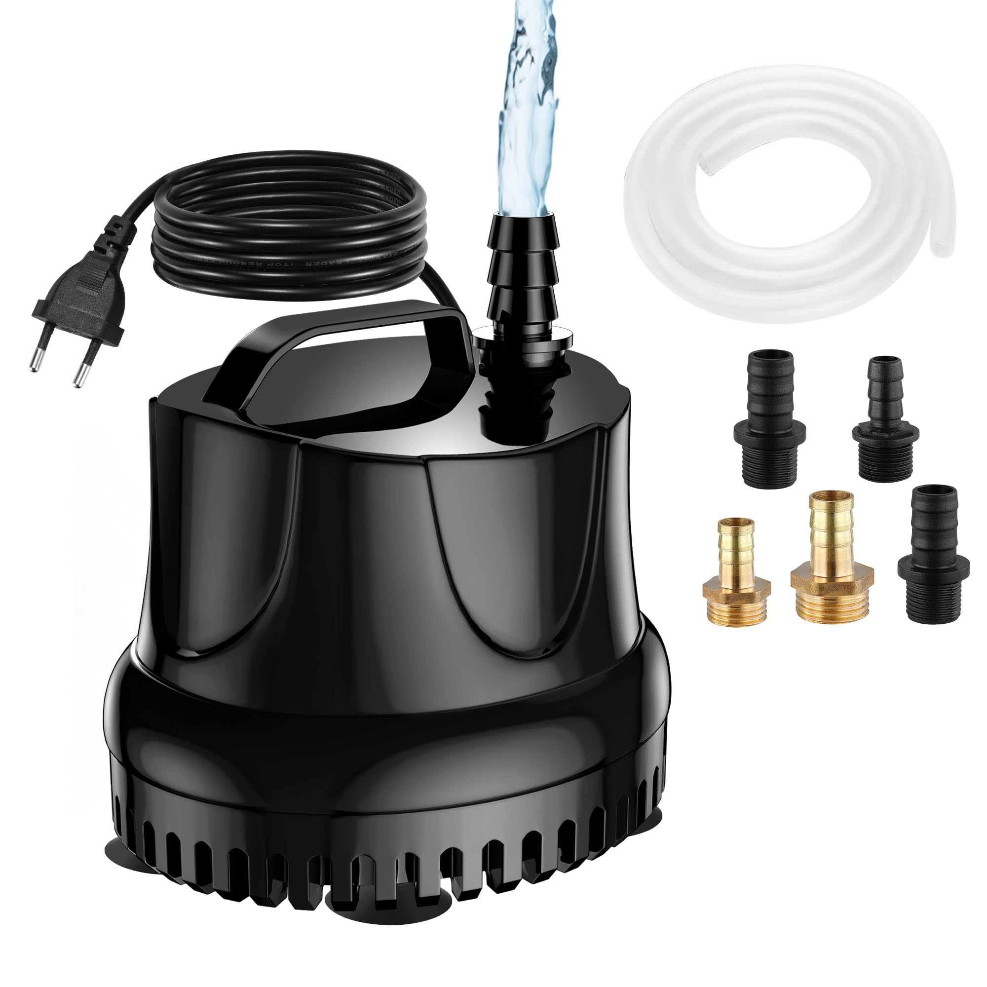 Lnicez bomba de agua sumergible 25W, MAX 1500 L/H Bomba de acuario Bomba de estanque ultra silenciosa bajo el agua para estanque, fuente de jardín acuario