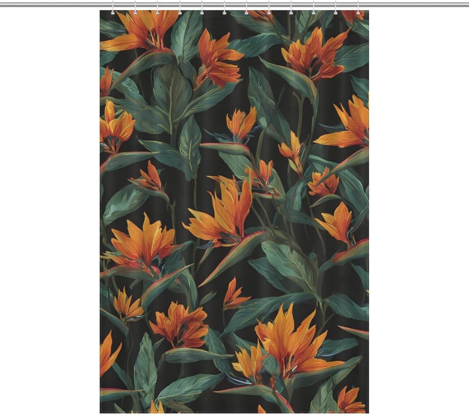 Strelitzia Reginae Tropical Plants Fabric Shower Curtain Liner Bath Bathroom