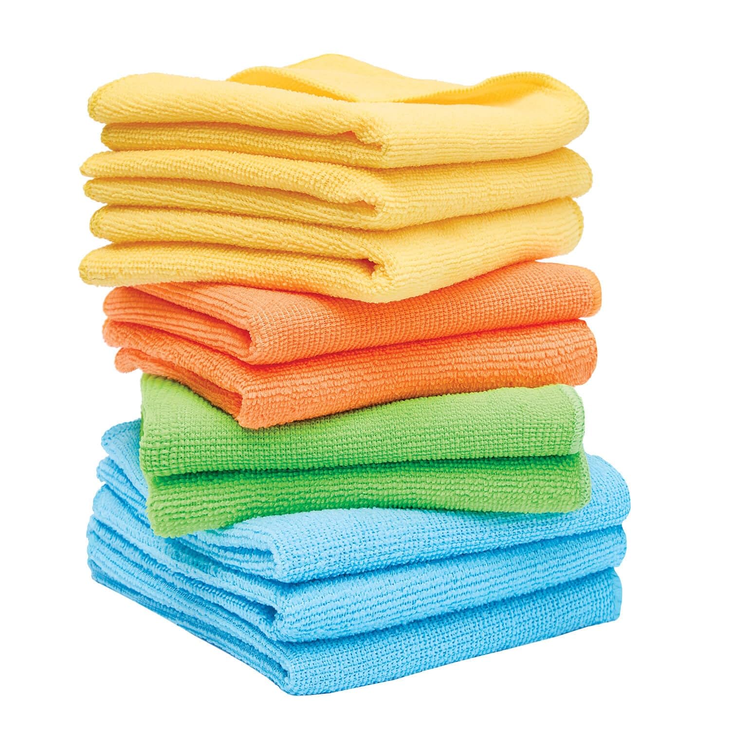 Coopers of Stortford - Pack of Ten Recycled Microfibre Cleaning Cloths - Colour Coded Cloths for Kitchen Bathroom and Windows, 30 x 30cm