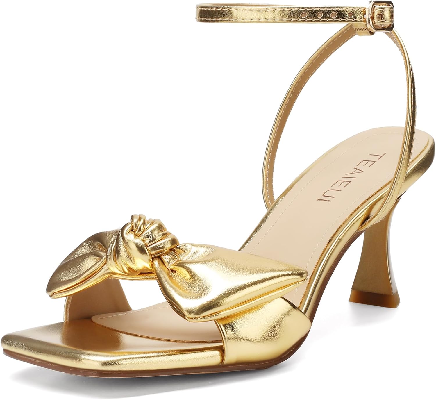 Bow Heels Women - Cute Square Open Toe