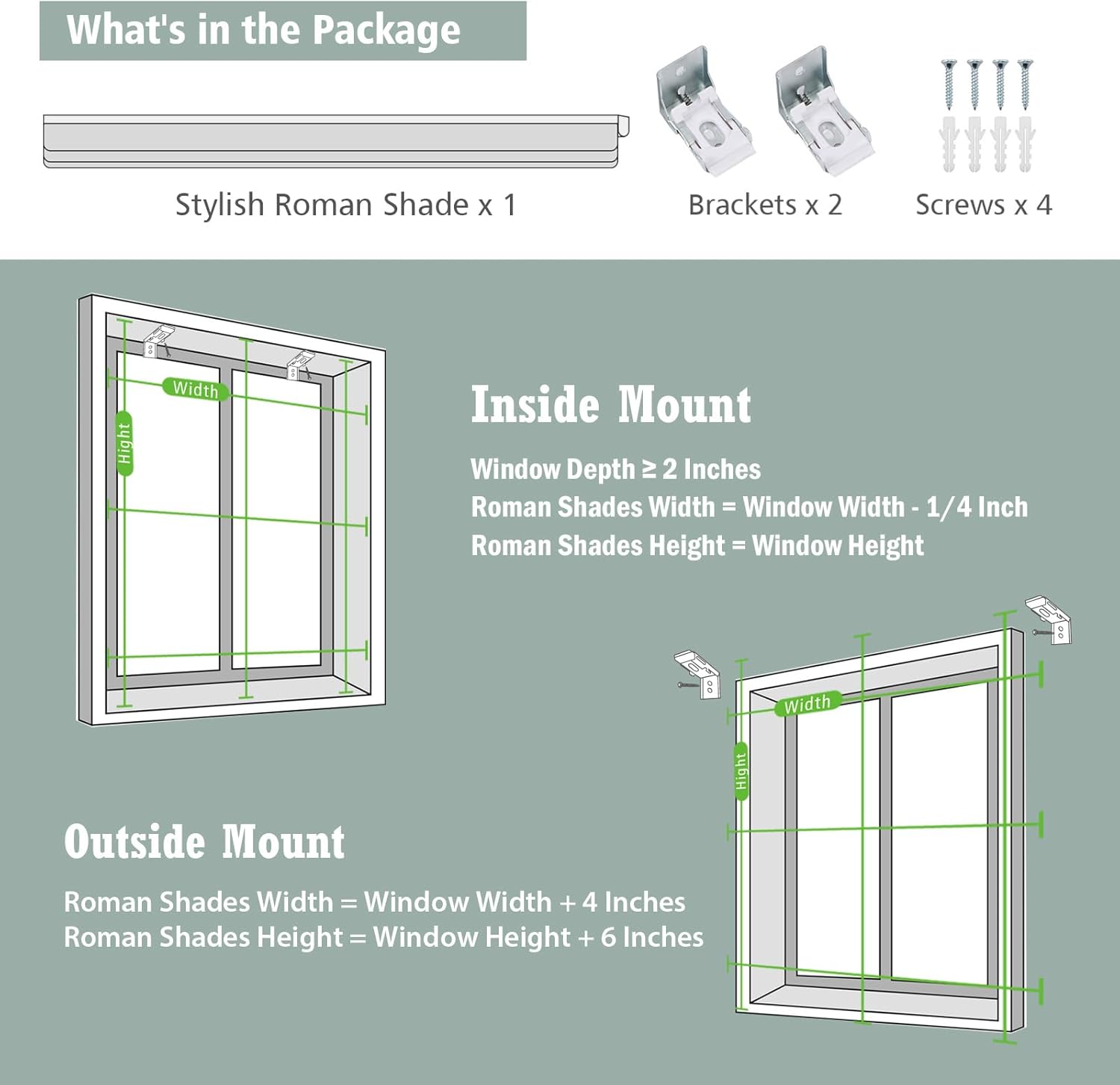 SUAKY Cordless Roman Shades for Windows, Custom Blackout Fabric Roman Shades Room Darkening Blinds, Window Blinds for Home, French Doors, Kitchen, Bathroom Window, Small Window, Brown