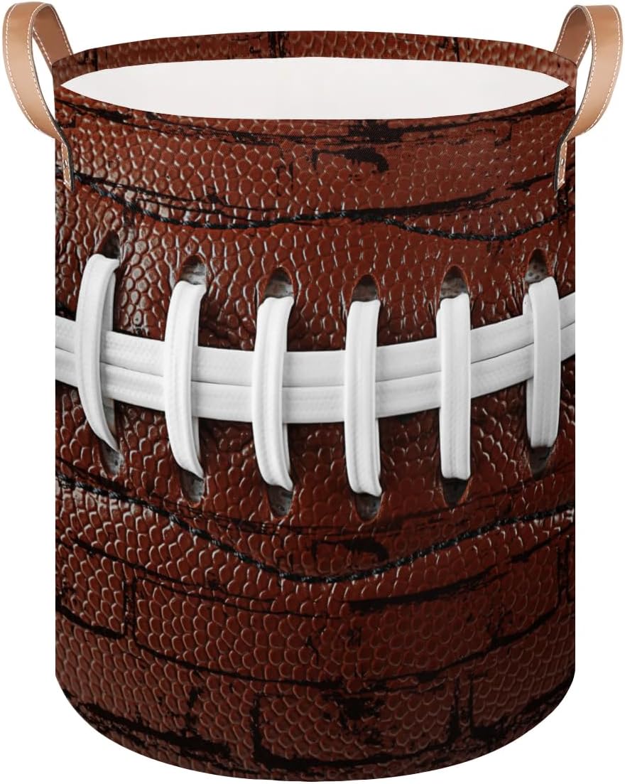 Large Laundry Basket Collapsible Tall Laundry Hamper Blue Cute Sport Baseball Soccer Football Round Storage Bin Storage Baskets for Kids Boys Girls Toys Clothes Hamper Laundry Bag Organizer, 70L