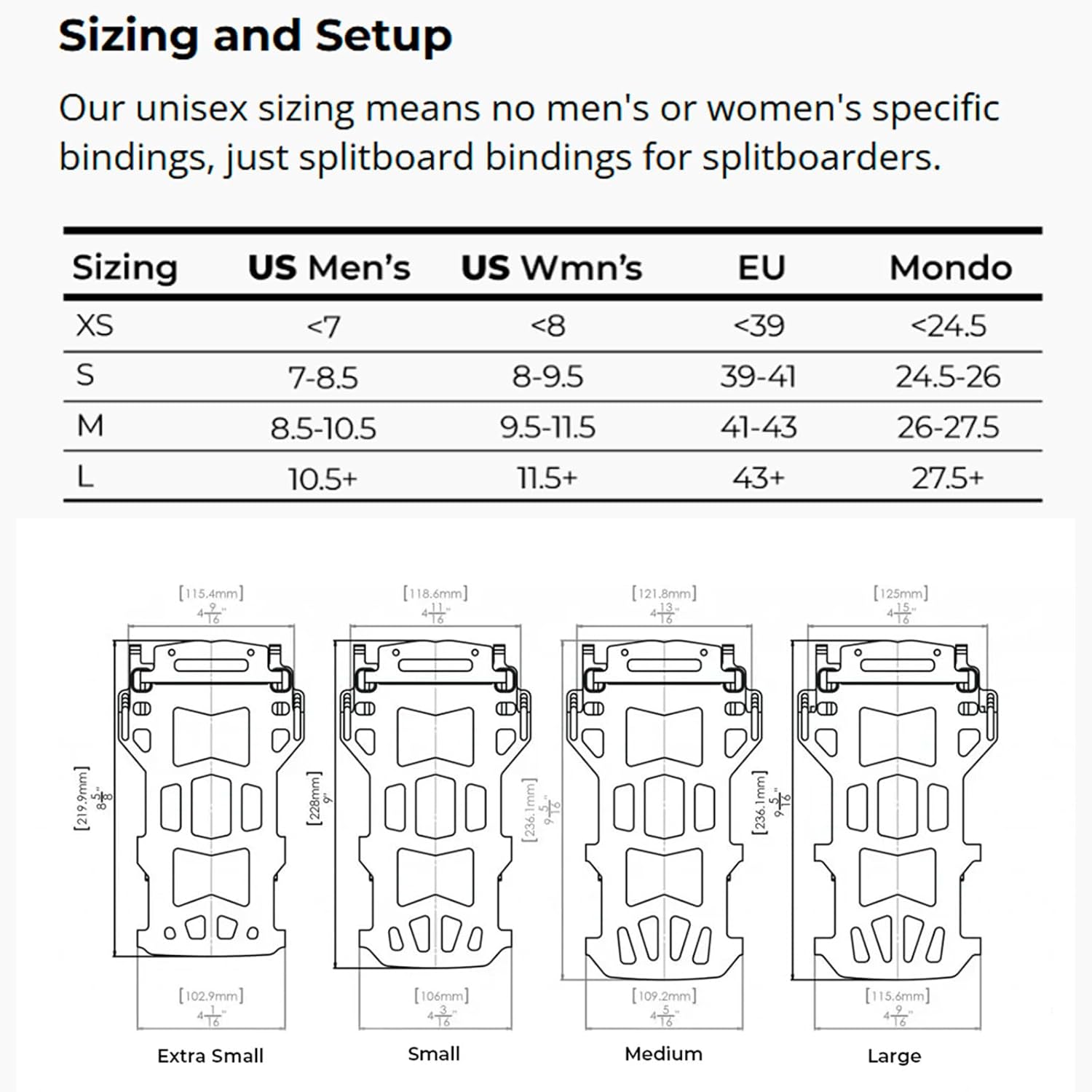 Spark R&D Unisex Surge ST Bindings - Durable Reliable Lightweight Easy-to-Install Puck-Compatible Splitboard Fasteners for All-Mountain, Freeride & Touring