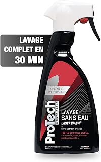 ProTechMC | Lavage sans Eau pour Voiture - Brillance Instantanée - Lave, Lustre et Protège - Toutes Surfaces Lisses - Carrosserie, Plastiques Peints, Jantes - sans Rinçage - Made in France - 500 ML