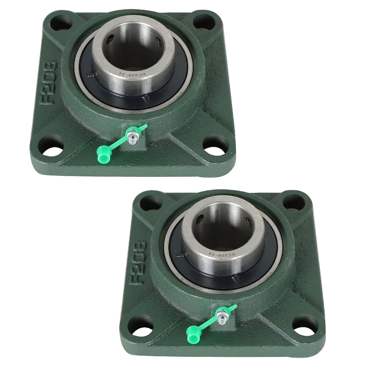 Timunr UCF208-24 Pillow Block Bearings 1-1/2" Bore, 2-Pack Square Flange 4-Bolt Self-Aligning Bearings