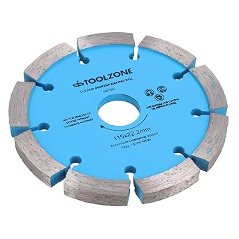 Toolzone 115mm x 8mm Diamond Tipped Mortar Raking Disc Masonry Blade 4-1/2 Grinders