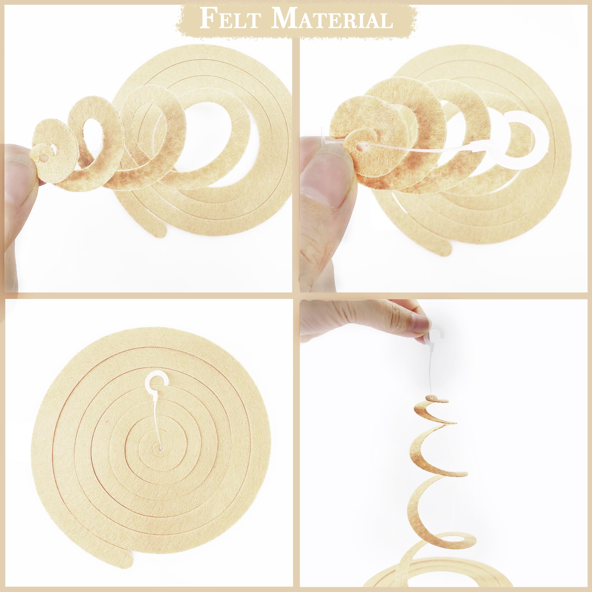 36 piezas de decoración de remolinos colgantes de selva, verde salvia, marrón, beige, guirnalda de techo en espiral para safari, selva, bosque, salvaje, un cumpleaños, neutro, baby shower, suministros
