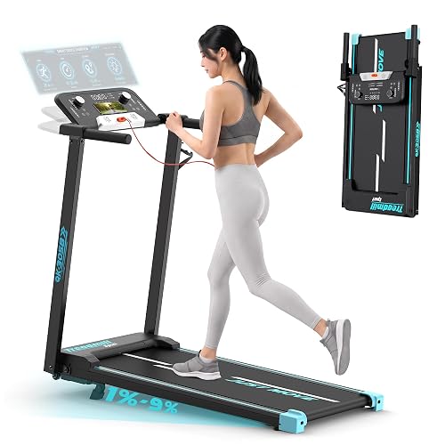 TENBOOM ランニングマシン ルームランナー ウォーキングマシン 折り畳み式 時速1~14km無段階調節 3.0HP高機能 傾斜9% コンパクト 電動 トレッドミル 薄型 耐荷重150KG 広幅走行面トレーニングマシン LCD ディスプレイ 省スペース 静音 組立簡単 収納便利 自宅用 オフィス用 男女兼用
