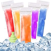 Vista 1 de Hoolerry 600 bolsas desechables para moldes de hielo con 1 embudo de silicona para congelar tubos con cierre de cremallera, molde de hielo