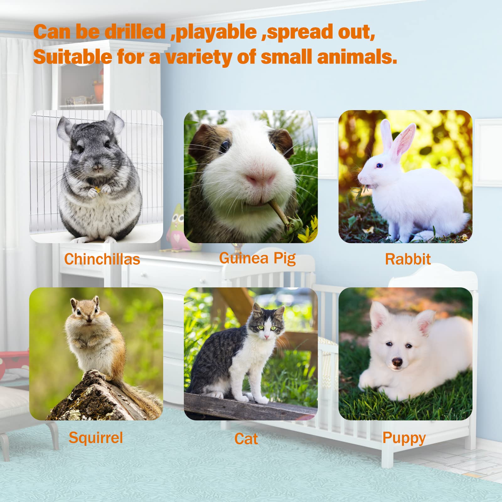 BWOGUE Coniglietto Tunnel Letto, 2-in-1 Pieghevole Coniglio Tunnel Tubi Giocattoli con Stuoia Rimovibile Bunny Hideout per Gatti Gattini, Coniglietti Coniglietti Cavie Gattino