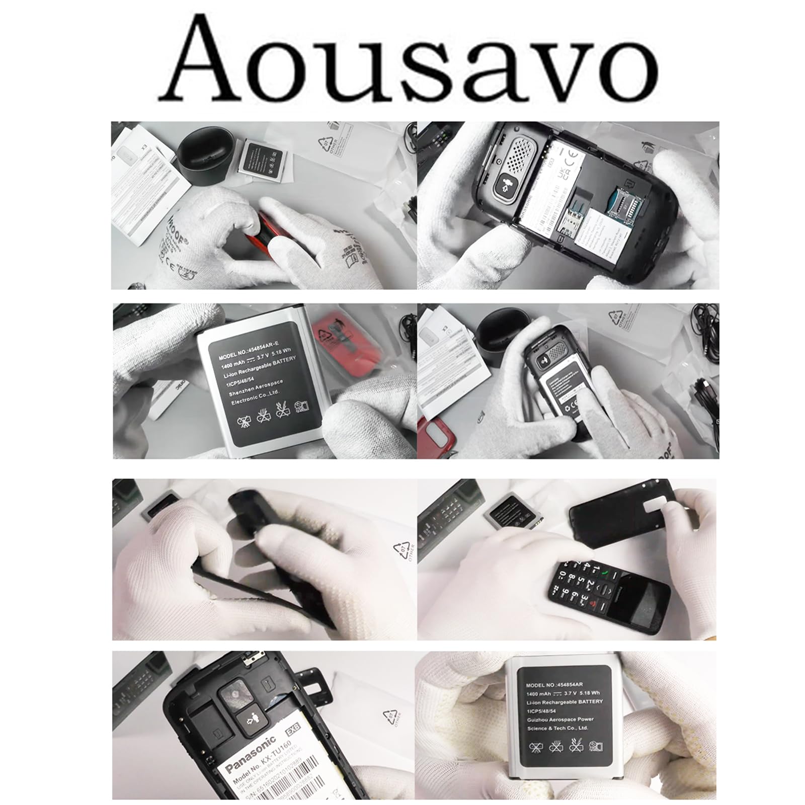 454854AR - Batería de Repuesto 454854AR Compatible con KX-TU150, KX-TU150EXR, KX-TU155, KX-TU155EXCN, KX-TU155EXRN, KX-TU160, KX-TU550, KX-TU150, KX-TU150, KX-TU1550
