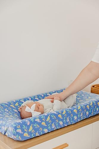 Miniatura 4 de Copper Pearl Funda de punto prémium para cambiador suave, elegante y universal para todos los cambiadores de pañales estándar, fundas de cambiador