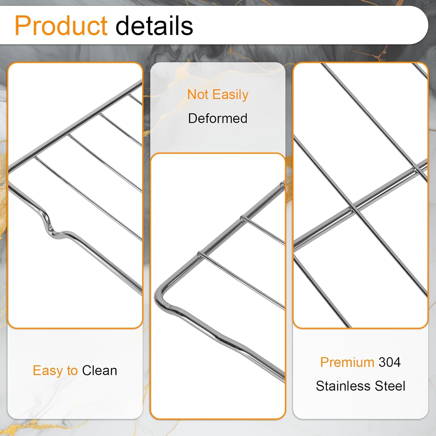 W11520287 Oven Rack Compatible with Whirlpool Range Oven Rack 24 1/8”x 15 7/8” Replacement W10268578 WPW10268578 W11173792 Stainless steel wire frame（2 Pack）