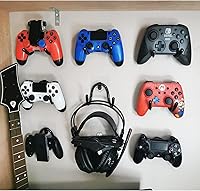 Vista 4 de Pmsanzay Paquete de 3 soportes universales autoadhesivos para controladores de juegos, soporte de montaje en pared, soporte para Xbox One PS4 Switch