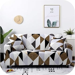 Fundas de sofá 1/2/3/4-Seat blanco y negro para la sala de estar sofá cubierta de la silla cubierta material elástico caso para sofá color 14-1pc 4-asiento 235-300Cm