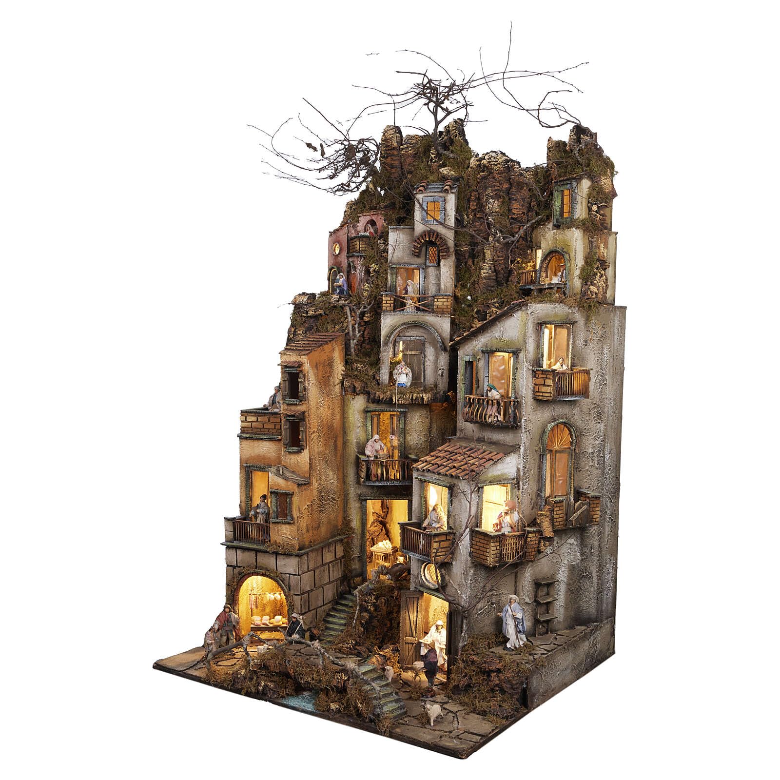 Holyart Belén napolitano: Pueblo estatuas 12 cm 80x70 cm belén napolitano con Movimiento Mod. C