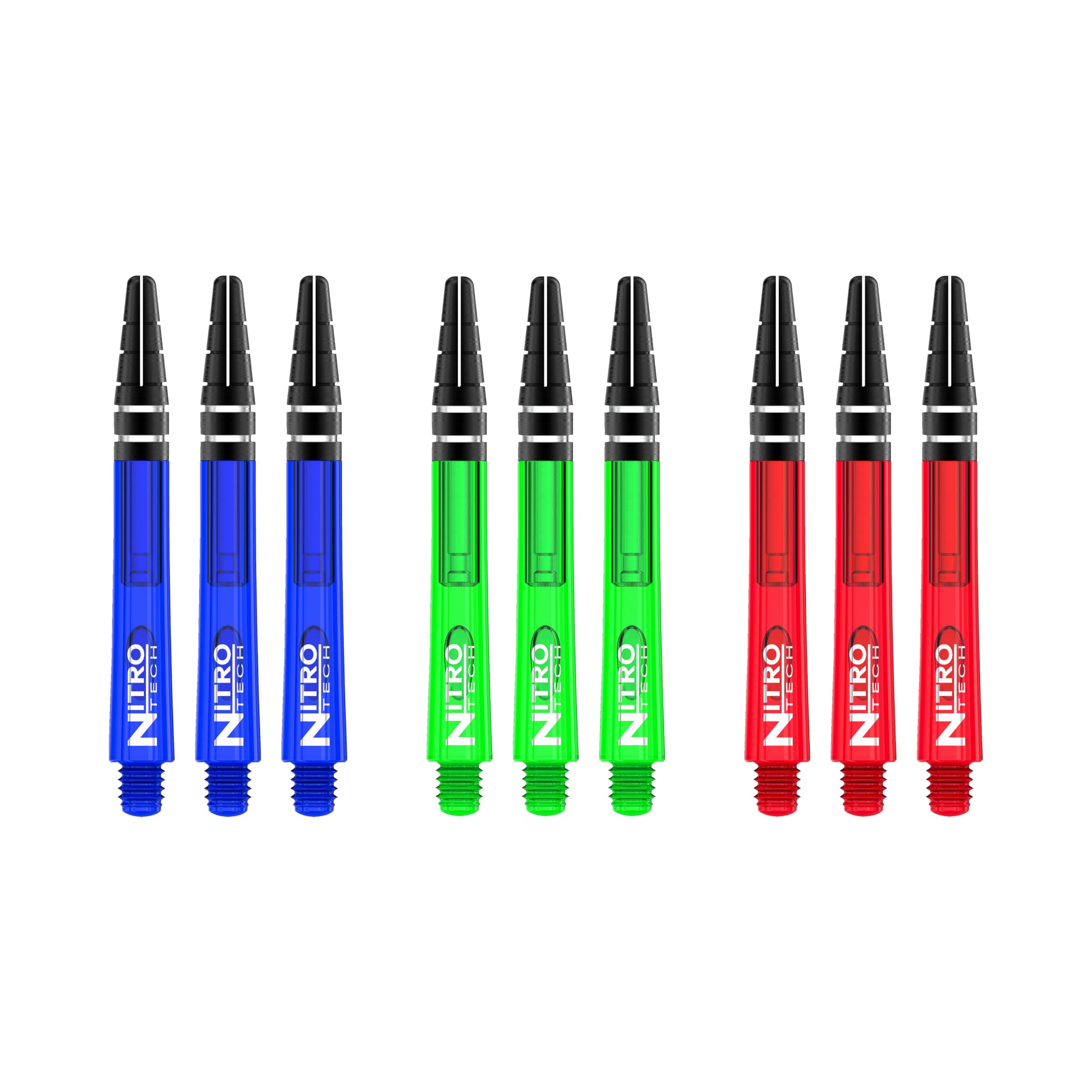 RED DRAGON Nitrotech Alberi Freccette Aste Medi Multipack 2-3 Set per Confezione (9 Alberi Freccette Aste in Totale)