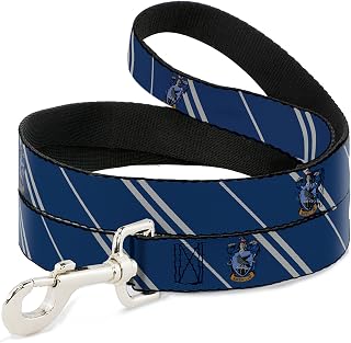 Warner Bros. Pet Leash, Dog Leash, Ravenclaw Crest Stripe Blue Gray, 6 Feet Long 1.0 Inch Wide