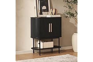 mopio Quin Storage Cabinet, Fluted Entryway Table for Living Room