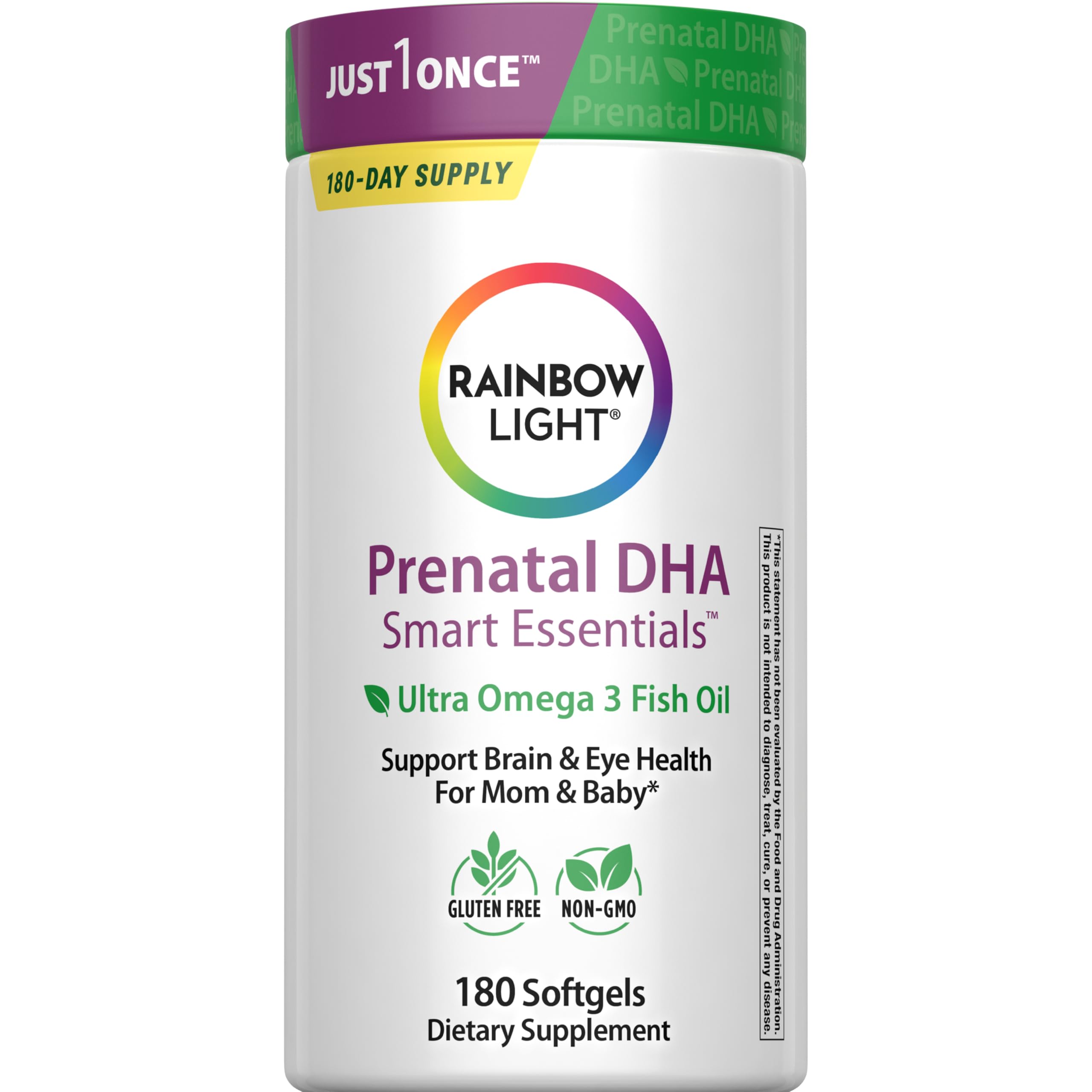 Rainbow Light Prenatal DHA Vitamins for Women | 180 Softgels Orange 180 Count (Pack of 1)