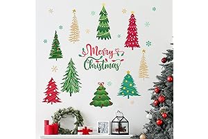 Festive Wall Art for Holiday Cheer: Merry Christmas Tree Decals