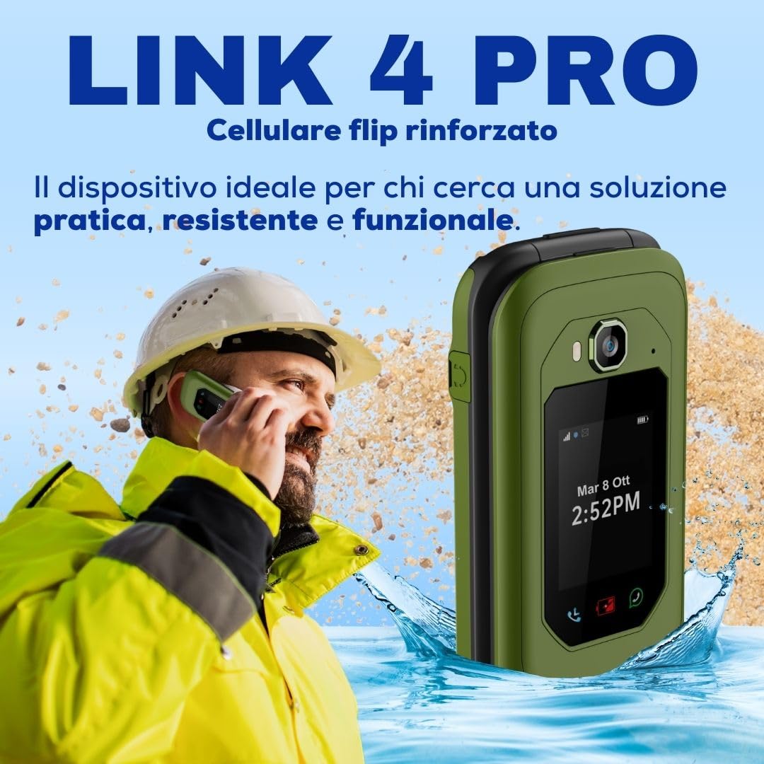 Saiet Link 4 Pro Flip Phone Green-Black - Dettaglio