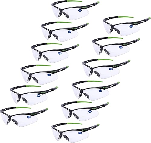 Miniatura 12 de ProtectX Anteojos de seguridad clásicos, lentes antivaho resistentes a los arañazos, gafas protectoras para el trabajo, interior/exterior, ANSI Z87.1