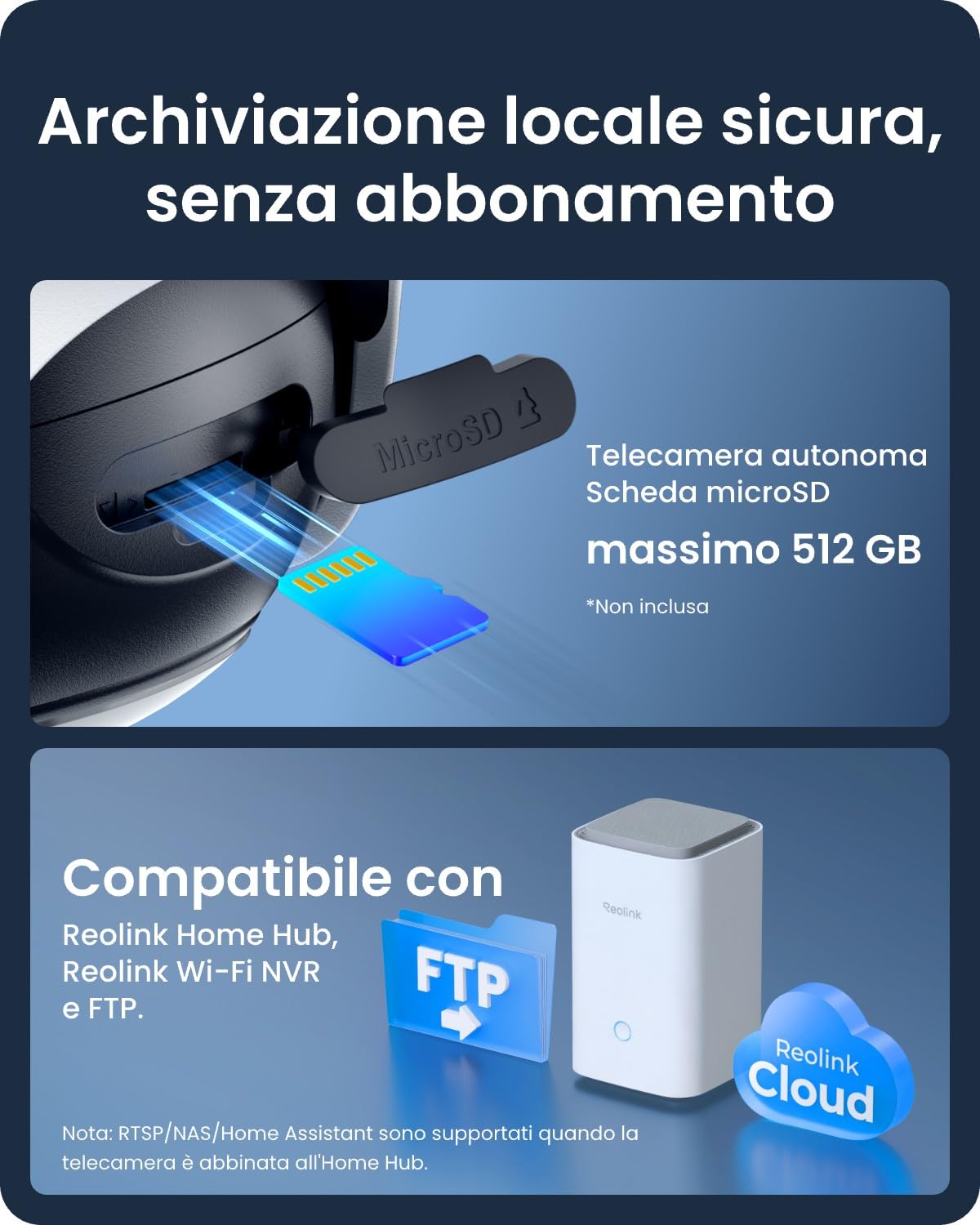 Reolink 4K Telecamera Wi-Fi Esterno con Batteria e Pannello Solare, 360° PTZ Senza Fili, 2,4/5 GHz WiFi, Rilevamento Uomo/Auto/Animale, 8MP Visione Notturna a Colori, Sirena/SD/Cloud, Argus PT Ultra