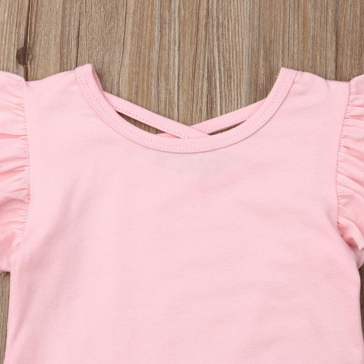 Multitrust Newborn Baby Girl Cotton Ruffled Short Sleeve Bodysuit Tops + Floral Shorts Baby Girl Clothes Set (A3 Pink, 12-18M)