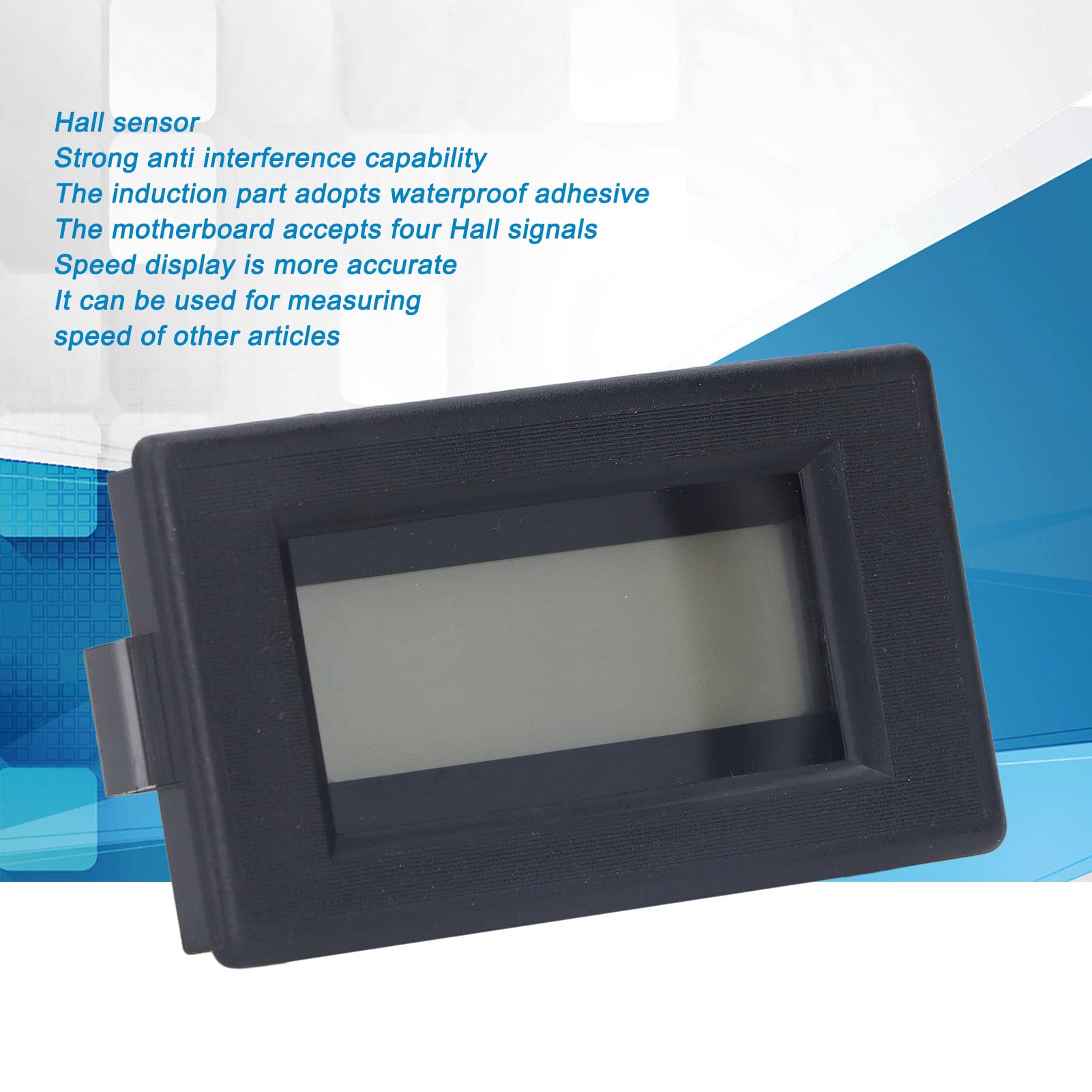 Srliya Tachymètre LCD Screen Hall Capteur Sonde Anti-interférence Contment RPM Indicateur avec Aimant DC 5V