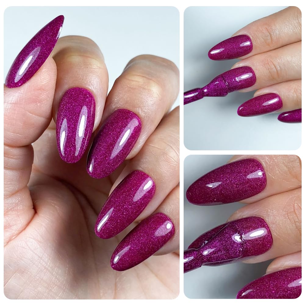 Kit Semipermanente Unghie Professionale, Kit Ricostruzione Unghie Gel Completo, Lampada Uv Led 48w, Smalto Unghie Primer, Base & Top Coat Semipermanente (Glitterati)