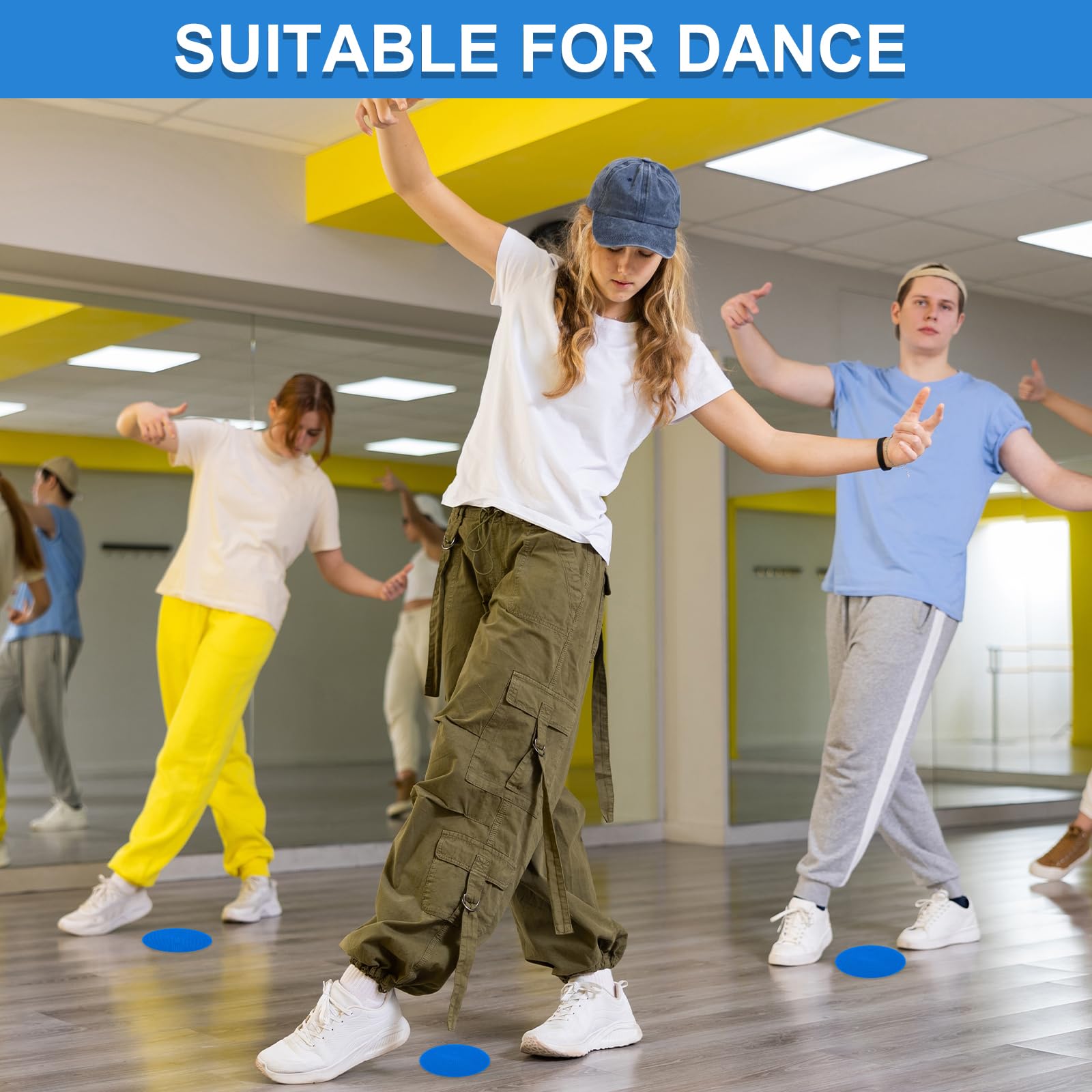 PATIKIL Marqueurs de Repérage 4 Pouces, 12 Pièces Points de Sol Antidérapants Marqueurs D'Agilité Cônes Plats Poly Dots pour Gymnase PE Entraînement de Vitesse de Danse, Rouge