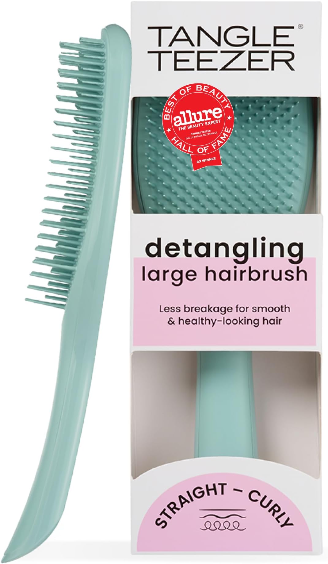 – Large Ultimate Detangler Hairbrush - For Wet & Dry Hair - Detangling Brush for Thick, Curly & Long Hair - Two-Tiered Teeth Reduce Breakage & Eliminate Knots - Large Paddle - Marine Teal