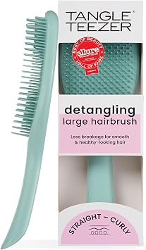 Tangle Teezer Large Ultimate Detangler Hairbrush - For Wet & Dry Hair - Detangling Brush for Thick, Curly & Long Hair - Two-Tiered Teeth Reduce Breakage & Eliminate Knots - Large Paddle - Marine Teal
