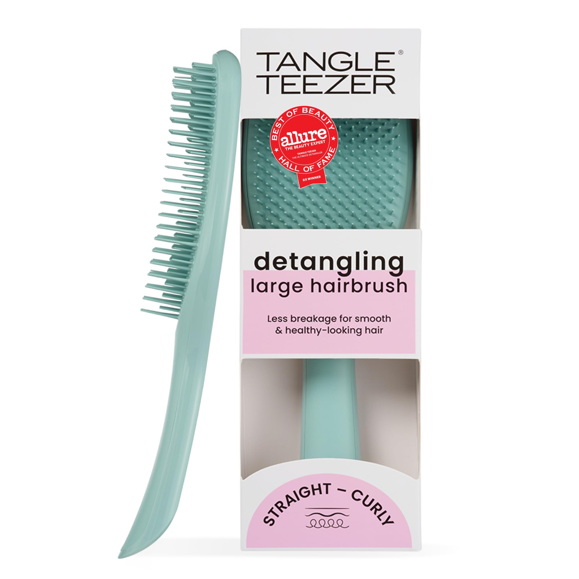 Tangle Teezer Large Ultimate Detangler Hairbrush - For Wet & Dry Hair - Detangling Brush for Thick, Curly & Long Hair - Two-Tiered Teeth Reduce Breakage & Eliminate Knots - Large Paddle - Marine Teal