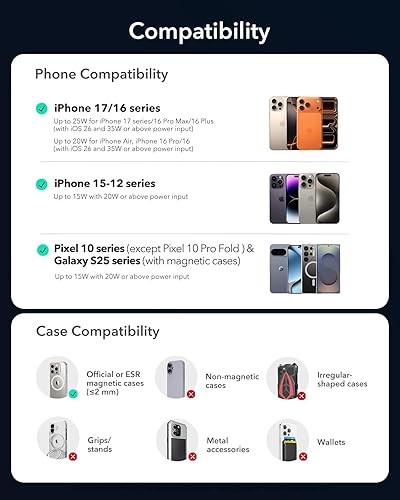 Miniatura 8 de ESR OmniLock Qi2.2 - Cargador MagSafe de 25 W para montaje en automóvil con CryoBoost, cargador MagSafe para automóvil con refrigeración para