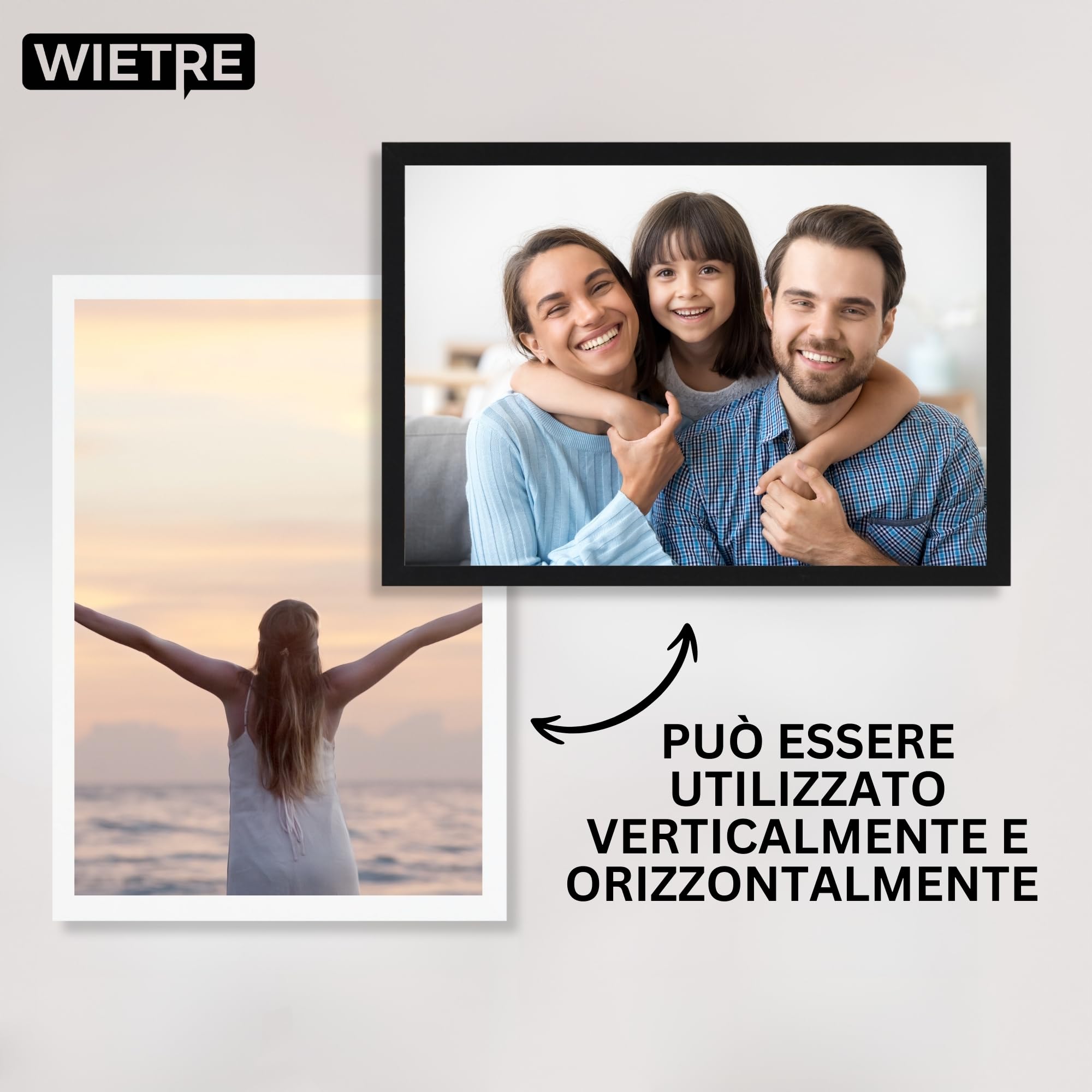 Vivarti Cornice 61x45 Cm Nero Satinato: Porta La Tua Foto Preferita In Bellezza, Perfetta Per Poster E Certificati, Stile Moderno