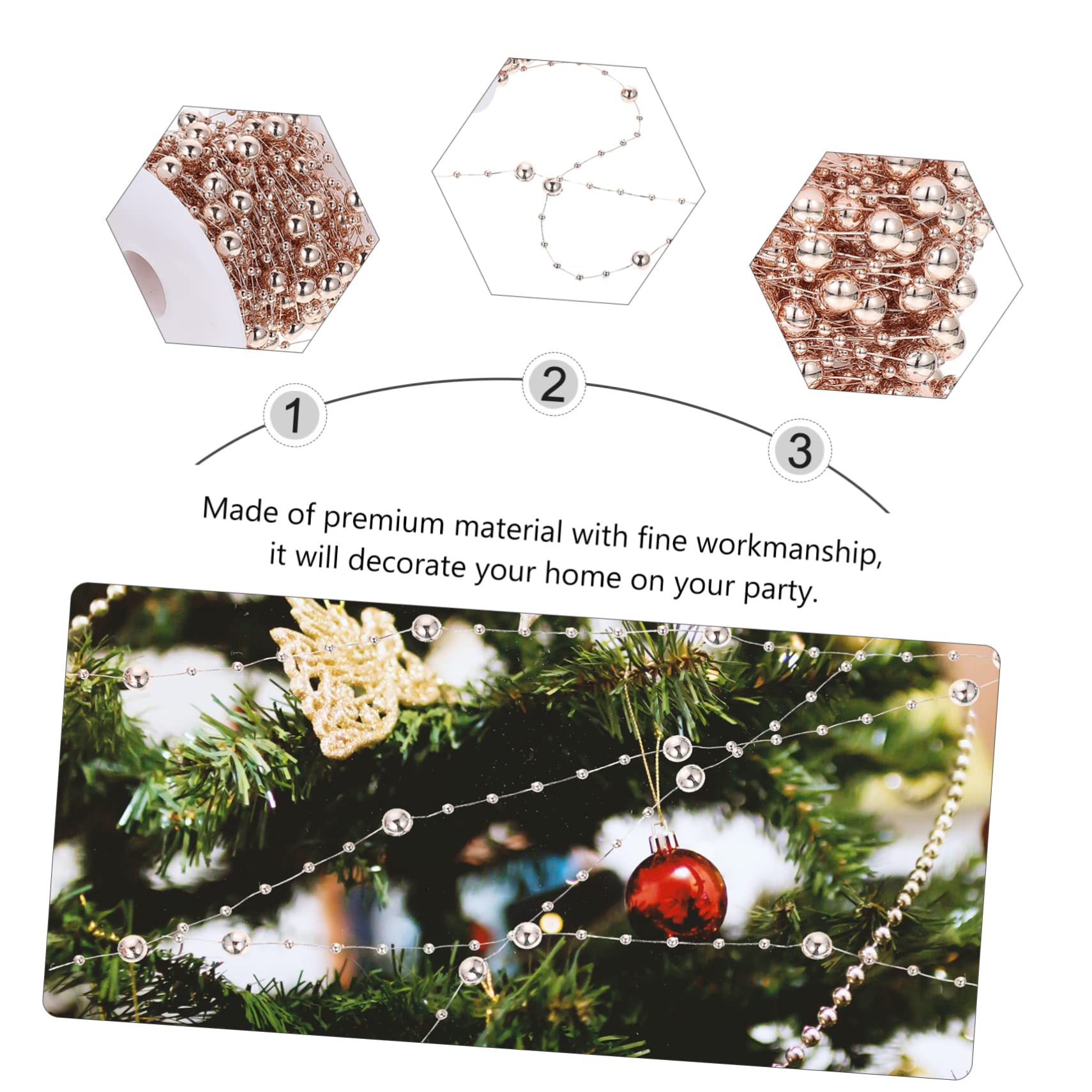 Lurrose Perlenmaterial Perlen Girlande Perlengirlandenkette Perlenkette bürodeko Popcorn-Dekorationen Weihnachtsgirlande Kunststoff-Perlen Hochzeitsanhänger selber machen Plastik