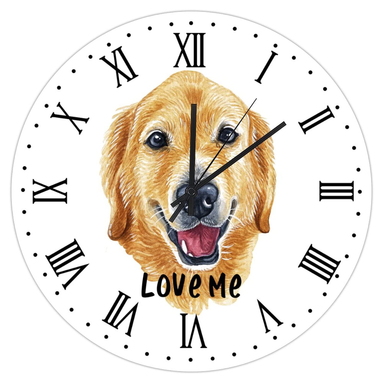 Horloge murale Golden Retriever pour célébrer l'amour des animaux chez soi