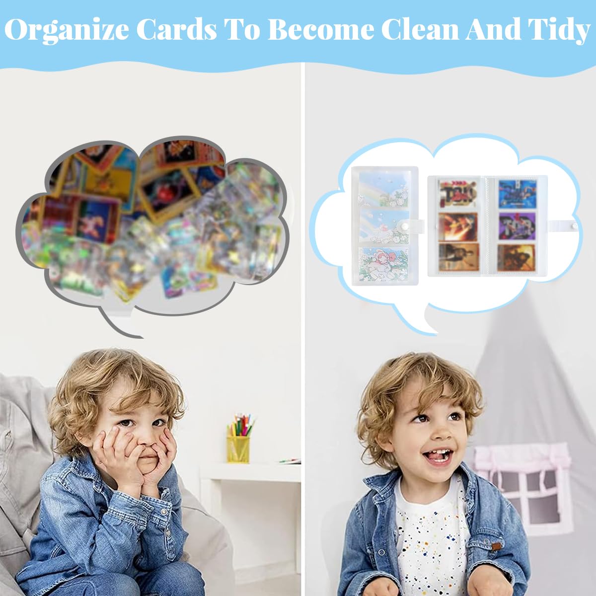 PATPAT® Card Binder 120 Pockets, Clear Cover, 3'' Trading Card Holder 2