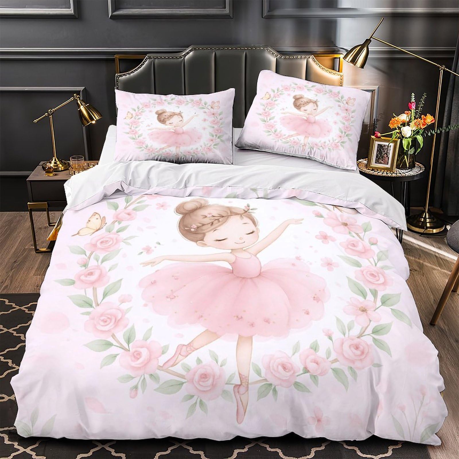 Housse de couette ballerine impression 3D aquarelle haut de gamme