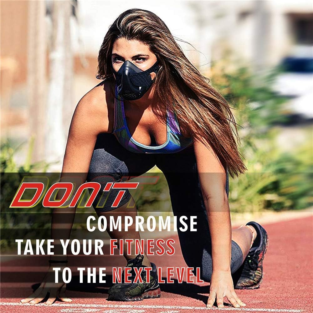 Maschera per allenamento ad alta quota, 24 livelli di resistenza respiratoria, colore nero, attrezzatura per allenamento cardio Ultimate Fitness