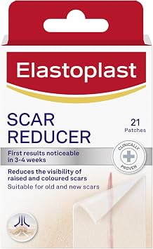 Elastoplast Scar Reducer Plasters 21 Pieces, Quick and Convenient Scar Cover Up Treatment, Scar Sheets to Reduce Visbility of Scars, Scar Plaster Pack for Quick Results