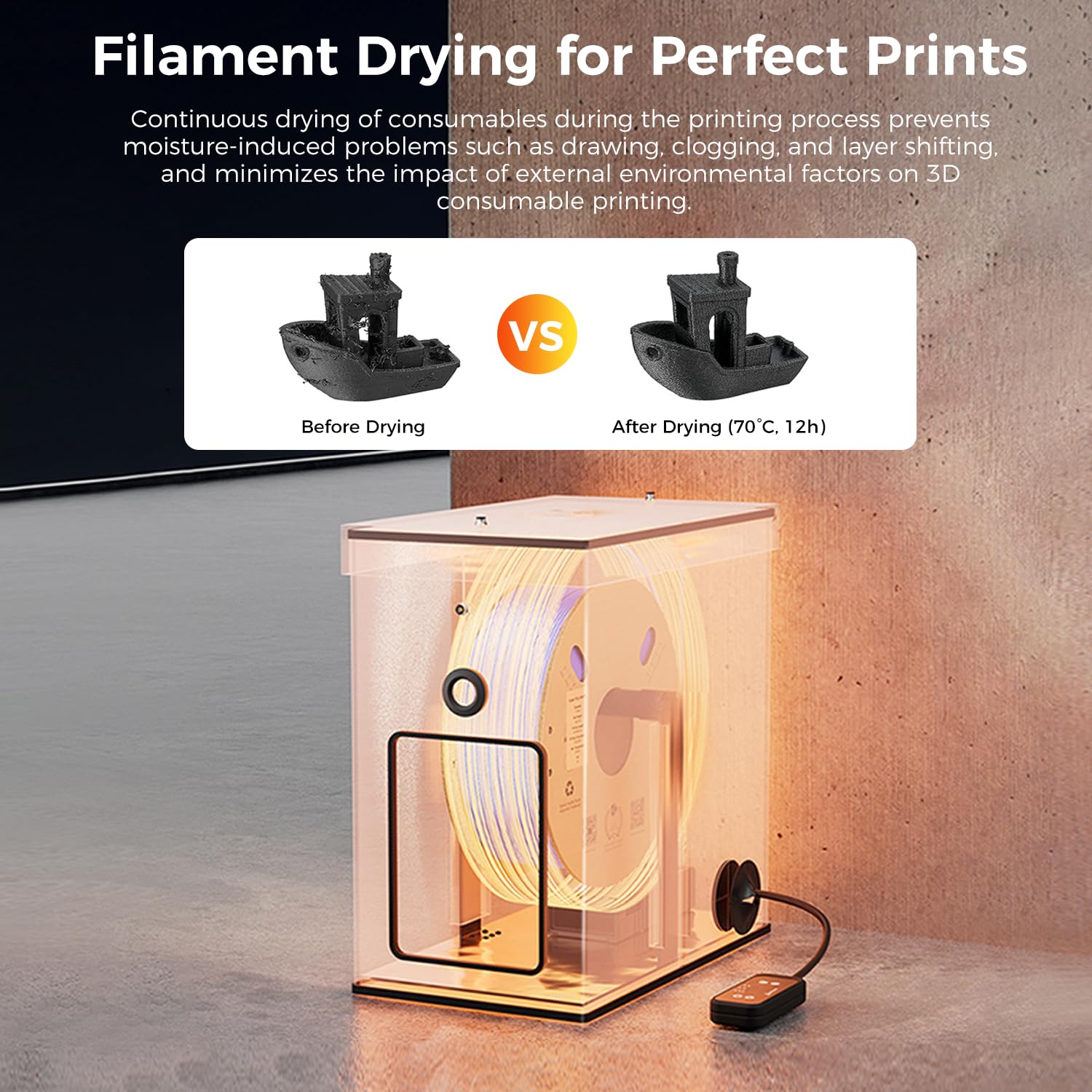 Creality Chamber Heater,Up to 70℃ Chamber Temperature,Reduce Print Warping,Filament Drying,Dual Safety Protection,Quick Installation, Compatible with K2 Plus/K1C/K1 SE/K1/K1 Max 3D Printer