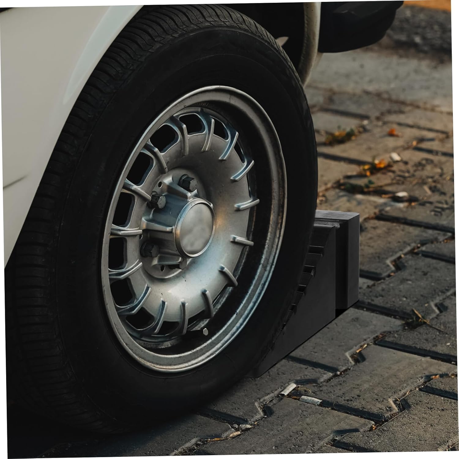 Mikinona Wheel Chock for Trucks and Vehicles Portable Non-Slip Tire Stopper Heavy-Duty Rubber Design for Trailers and Automotive Use Lightweight and Convenient Chock for Safety