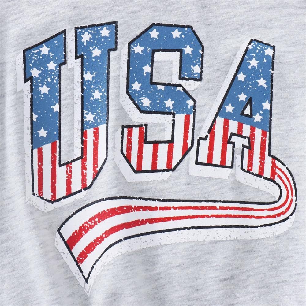 GLIGLITTR Toddler Infant Baby Boy Girl 4th of July Outfit Oversized Romper/USA Shorts Set American Flag Matching Clothes