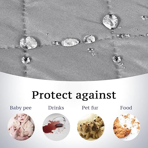 Miniatura 5 de Funda de sillón reversible para mascotas, repelente al agua, de 2 pulgadas de grosor, antideslizante, protector suave acolchado para asiento de