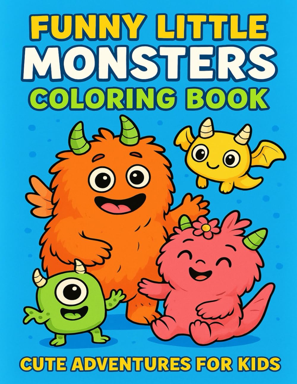 Funny Monsters Coloring Book: Cute and Friendly Monster Coloring Pages for Kids