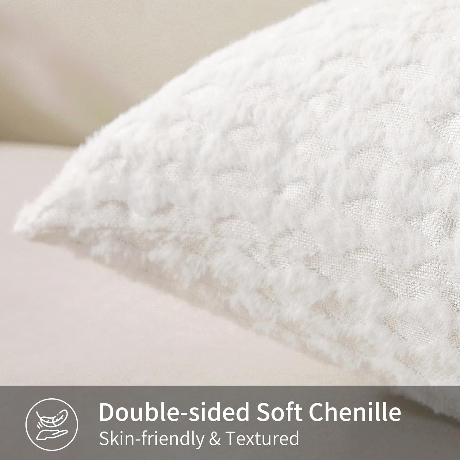 Decorative Throw Pillow Covers 24x24 Inch Set of 2,Boho Diamond Pillowcase for Couch Pillow Covers Home Decor Living Room Bed,Beige White