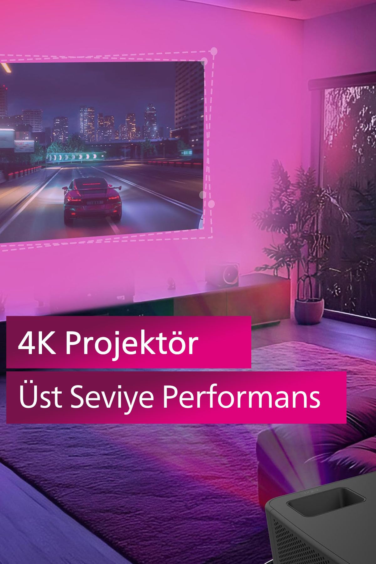 Philips, GamePix 900, Vidéoprojecteur 4K, résolution de 3840 x 2160 Pixels, Latence de 6ms avec taux de rafraîchissement de 240 Hz,1000 Lumens ANSI, WiFi 6 Noir.